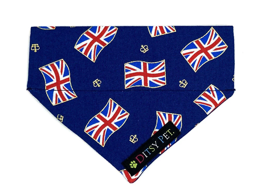 Navy Blue Union Jack Dog Bandana by Ditsy Pet - Image 4