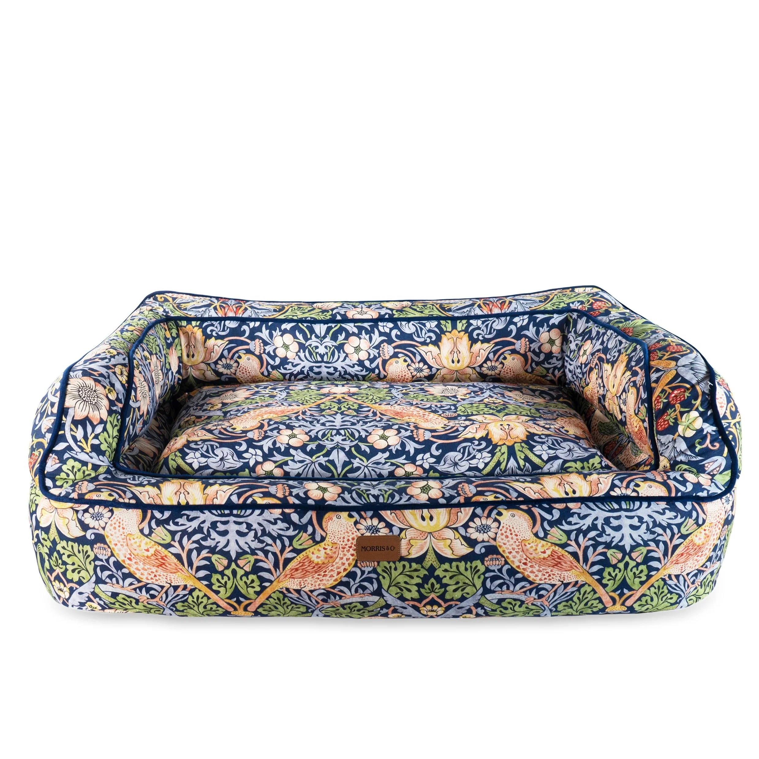 Morris & Co Strawberry Thief Dark Blue Dog Sofa Bed - Image 8