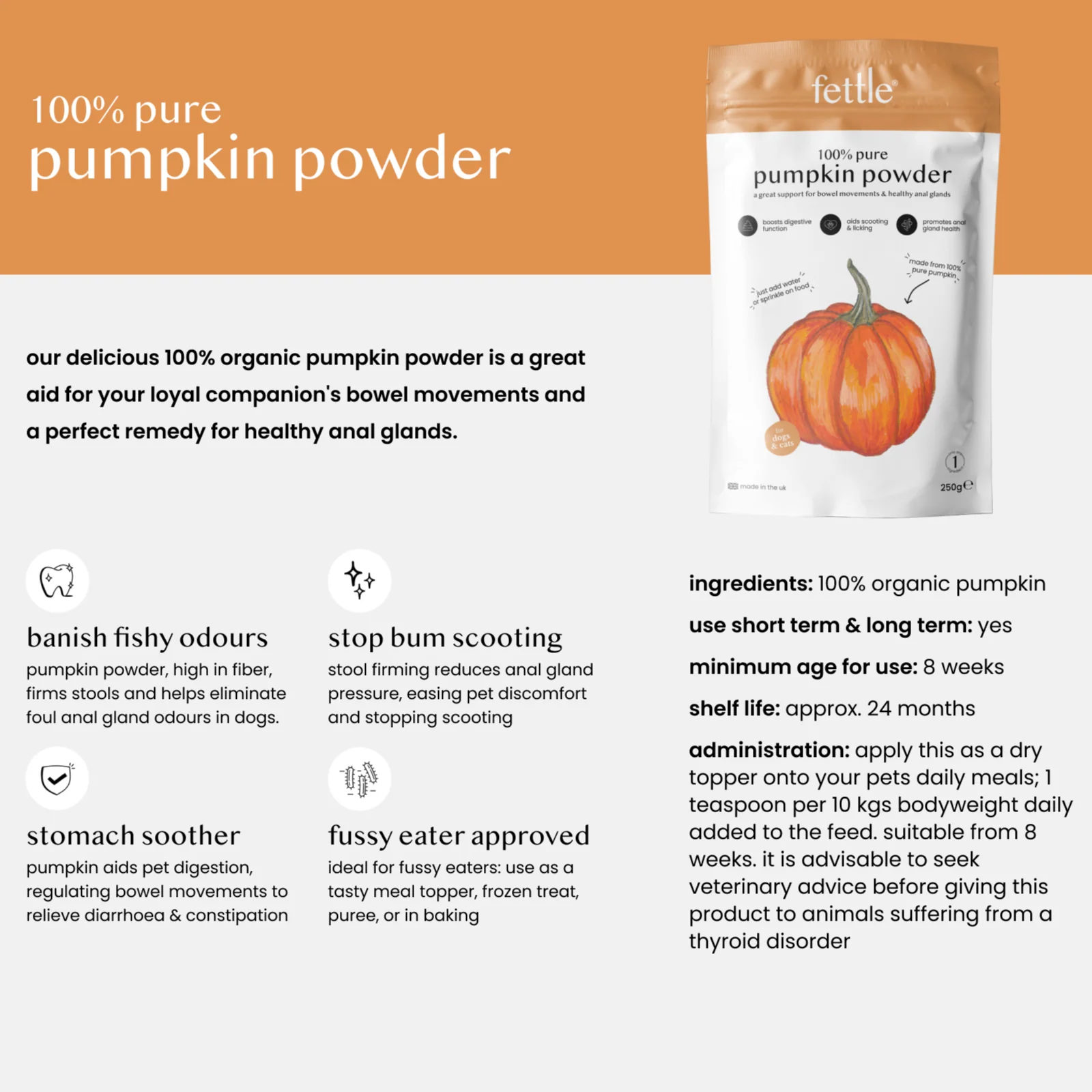 Fettle Pure Pumpkin Powder for Dogs - Image 4