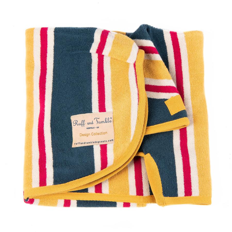 Ruff and Tumble Dog Drying Coat - Beach Stripe - Image 4